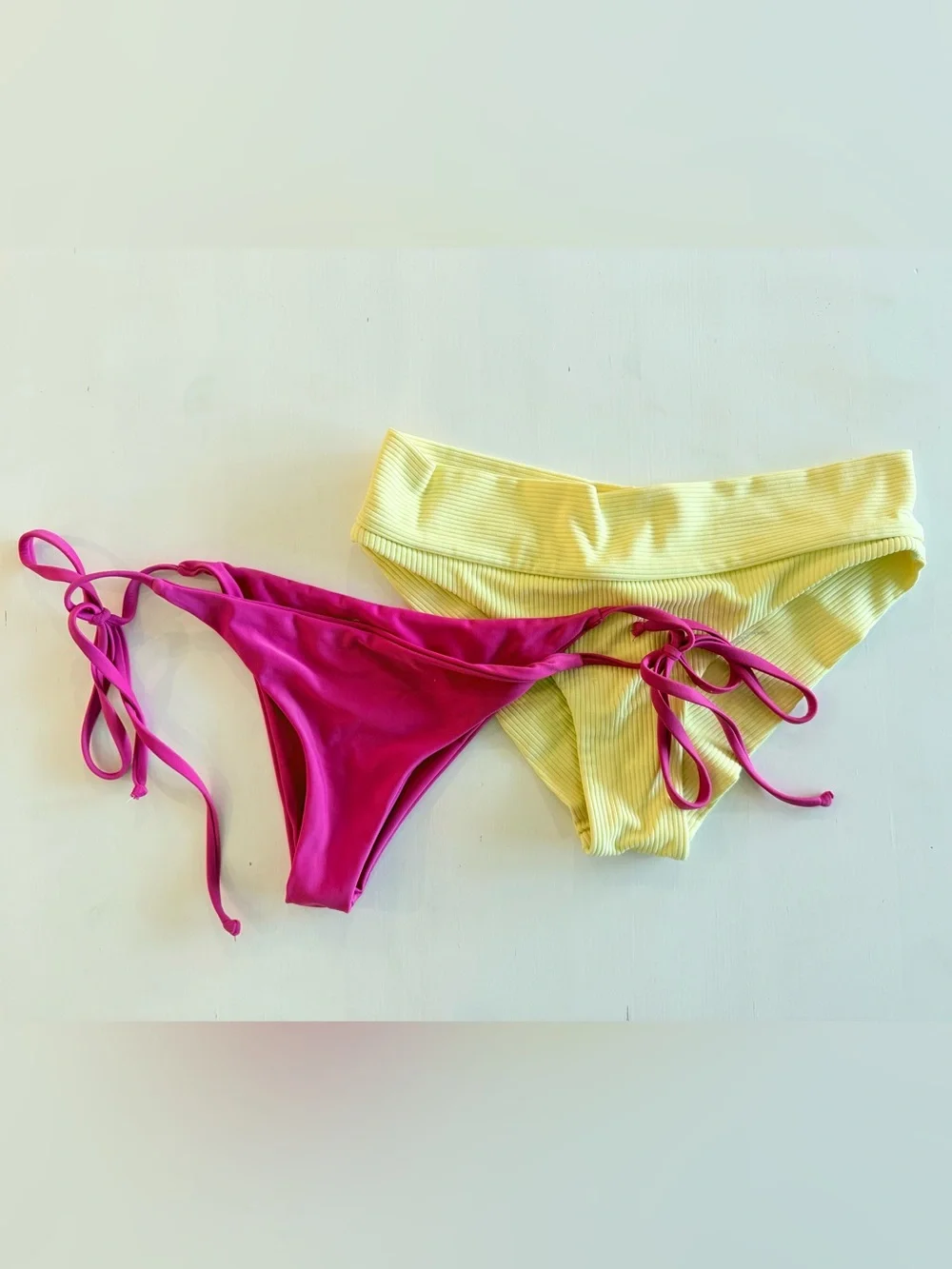 Frankies Bikinis Swim Bottoms bundles pink yellow Set of 2 Medium
